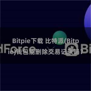 Bitpie下载 比特派(Bitpie)钱包能删除交易记录吗？