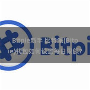 Bitpie新手 比特派(Bitpie)钱包如何设置每日限额？