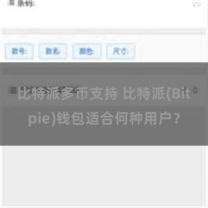 比特派多币支持 比特派(Bitpie)钱包适合何种用户？